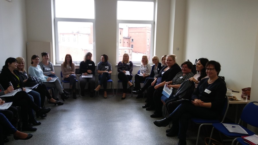 Uczestnicy szkolenia „Praca z trudnym klientem – metody i techniki pracy socjalnej”, Bydgoszcz 26.10.2017r.