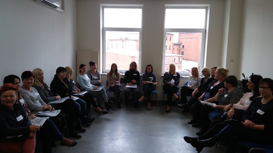 Uczestnicy szkolenia „Praca z trudnym klientem – metody i techniki pracy socjalnej”, Bydgoszcz 26.10.2017r.