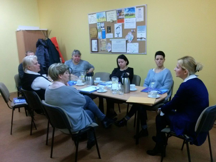 Spotkanie superwizyjne prowadzone przez p. Katarzynę Łęgowską, Chełmno 1.XII.2017 r., fot. Biuro Wsparcia Rodziny i Przeciwdziałania Przemocy