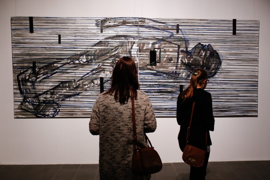 13.01.2017 r., Wernisaż wystawy „Mam dzisiaj dobry dzień” autorstwa Małgorzaty Wielek-M i Roberta Listwana w Galerii Wozownia, fot. Mikołaj Kuras