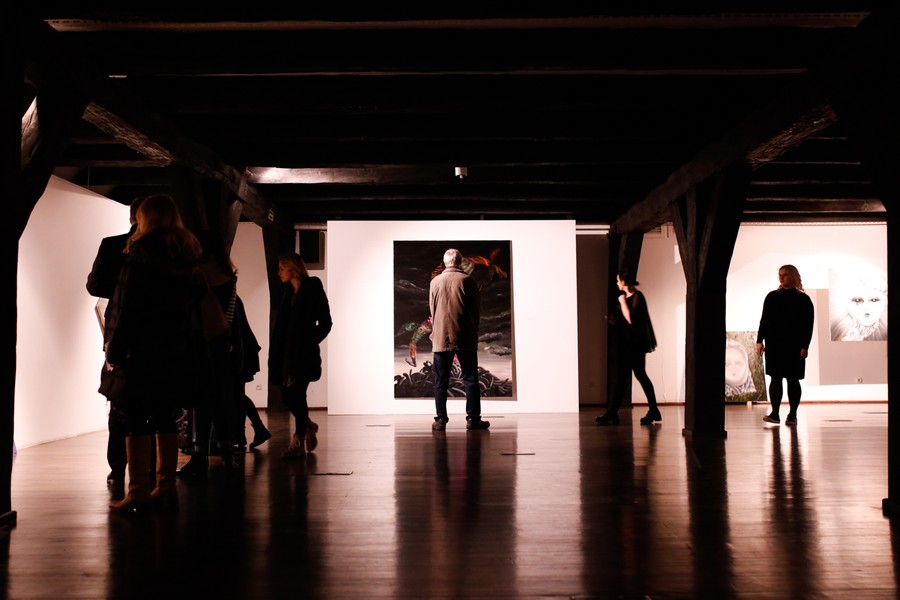 13.01.2017 r., Wernisaż wystawy „Mam dzisiaj dobry dzień” autorstwa Małgorzaty Wielek-M i Roberta Listwana w Galerii Wozownia, fot. Mikołaj Kuras