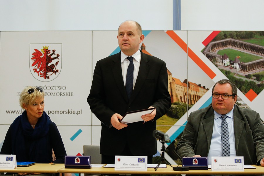 Uroczystość podpisania umowy na gruntowną przebudowę drogi wojewódzkiej nr 548, fot. Mikołaj Kuras