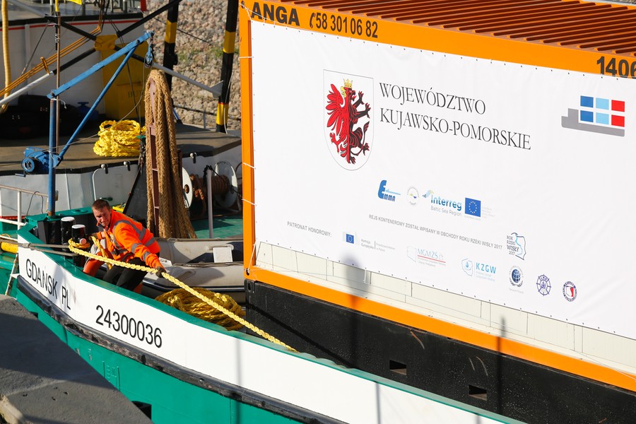 Pierwszy przystanek barki w naszym regionie miał miejsce w Grudziądzu fot. Mikołaj Kuras