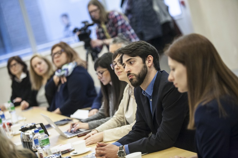 Spotkanie marszałka Piotra Całbeckiego z reprezentacją ALDA, fot. Andrzej Goiński/UMWKP