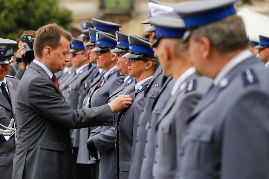 14.07.2017 r., Obchody Wojewódzkiego Święta Policji odbyły się na Rynku w Chełmnie, fot. Mikołaj Kuras dla UMWKP