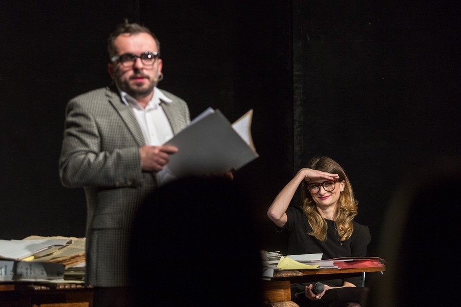 Premiera spektaklu „Władysław Raczkiewicz – lekcja historii” w Kujawsko-Pomorskim Impresaryjnym Teatrze Muzycznym, fot. Szymon Zdziebło/tarantoga.pl