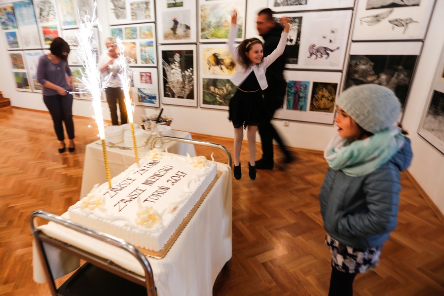 Wręczenie nagród w 19. Międzynarodowym Konkursie Twórczości Plastycznej Dzieci i Młodzieży „Zawsze zielono, zawsze niebiesko” , fot. Mikołaj Kuras dla UMWKP