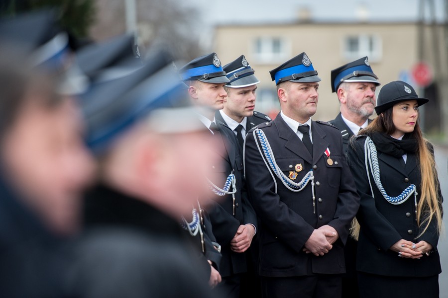 Uroczystość wejścia do służby w OSP Unisław strażackiego wozu bojowego, fot. Łukasz Piecyk