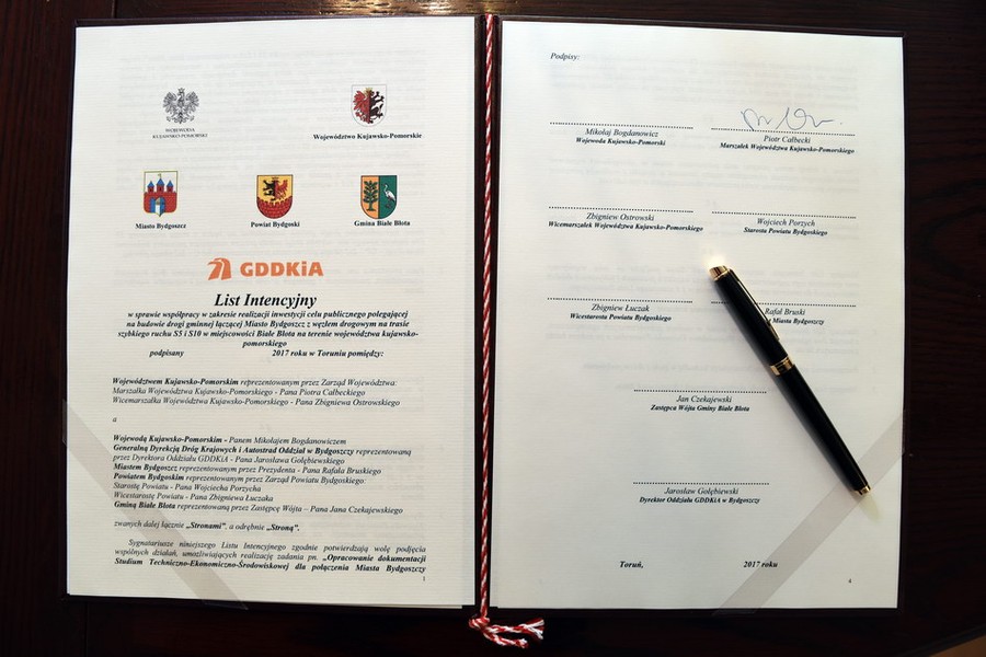 Uroczystość podpisania listu intencyjnego w Urzędzie Miasta w Bydgoszczy, fot. UM Bydgoszcz