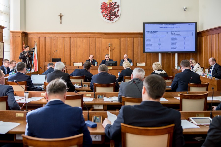 Sesja sejmiku województwa 5 lutego 2018; fot. Łukasz Piecyk dla UMWKP