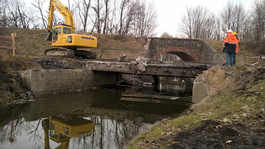 Rozbiórka mostu w Żninie, fot. ZDW Bydgoszcz