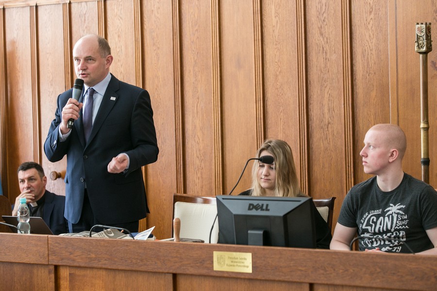 Prelekcja „Karol Wojtyła jako papież” w Urzędzie Marszałkowskim, fot. Andrzej Goiński