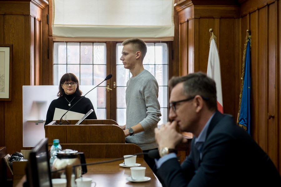 Wizyta młodzieży z astrobazy w Kruszwicy w Urzędzie Marszałkowskim, fot. Łukasz Piecyk