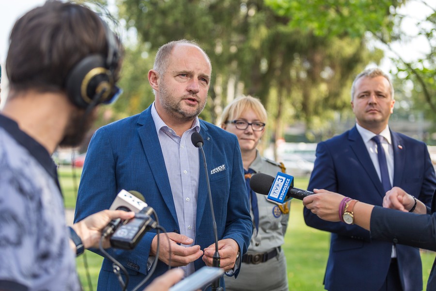 Konferencja, podczas której zostały przedstawione szczegóły obchodów 80. Rocznicy wybuchu II wojny światowej, fot. Szymon Zdziebło/tarantoga.pl