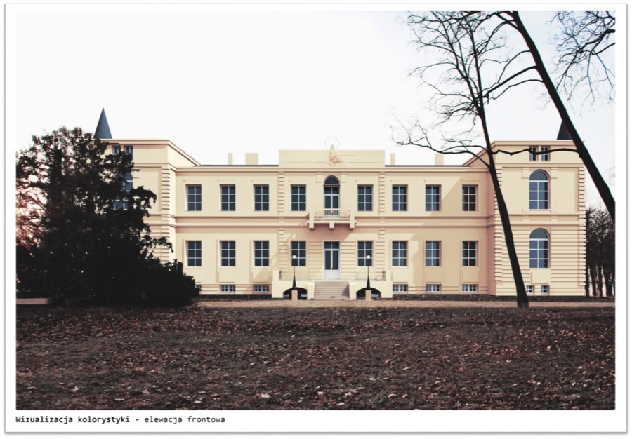 Wizualizacja odnowionego zespołu pałacowego w Wieńcu
