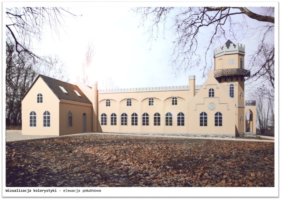 Wizualizacja odnowionego zespołu pałacowego w Wieńcu