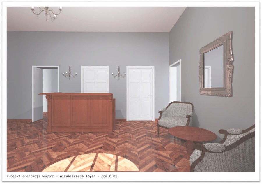 Wizualizacja odnowionego zespołu pałacowego w Wieńcu