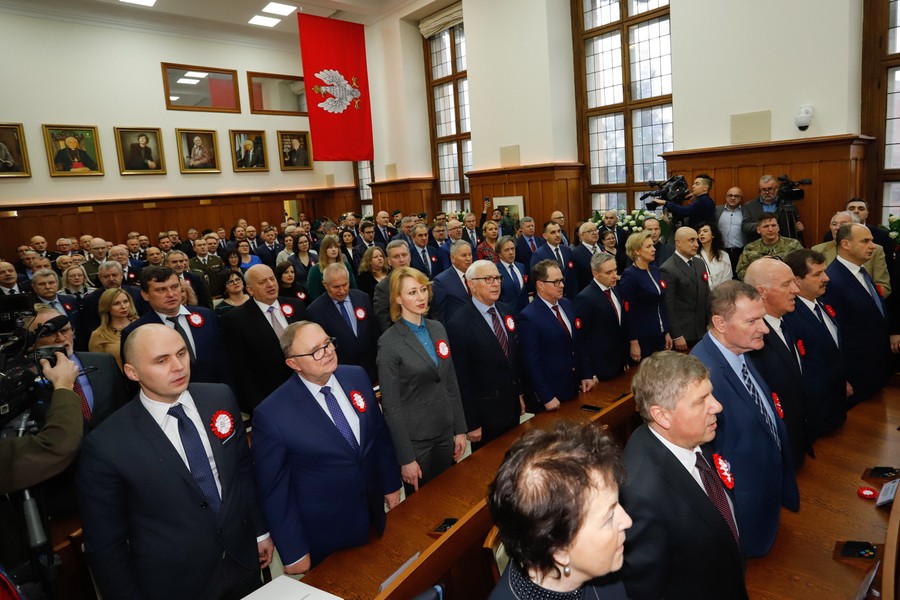 Uroczysta wspólna sesja sejmików województw kujawsko-pomorskiego i pomorskiego, fot Mikołaj Kuras dla UMWKP