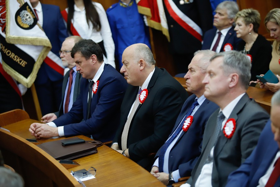 Uroczysta wspólna sesja sejmików województw kujawsko-pomorskiego i pomorskiego, fot Mikołaj Kuras dla UMWKP