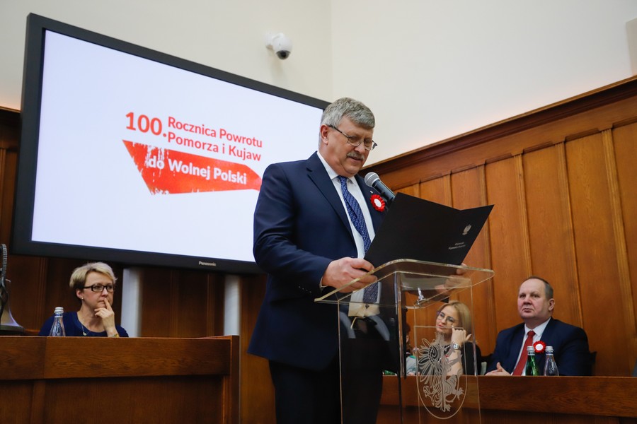 Uroczysta wspólna sesja sejmików województw kujawsko-pomorskiego i pomorskiego, fot Mikołaj Kuras dla UMWKP