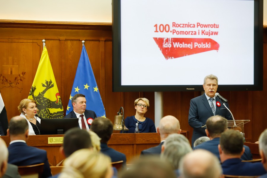 Uroczysta wspólna sesja sejmików województw kujawsko-pomorskiego i pomorskiego, fot Mikołaj Kuras dla UMWKP