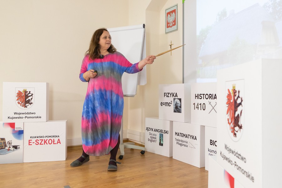 Zajęcia poświęcone etnografii w naszym regionie przygotowała Olga Kwiatkowska z Muzeum Etnograficznego w Toruniu, fot. Mikołaj Kuras dla UMWKP