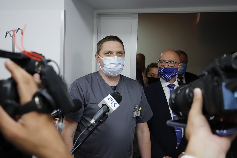 Otwarcie nowej pracowni tomograficznej w Szpitalu Popiełuszki we Włocławku, fot. Mikołaj Kuras dla UMWKP