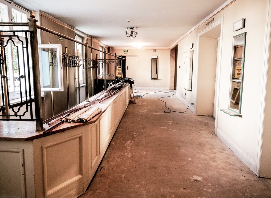 Szatnia teatru w trakcie remontu, fot. Teatr w Horzycy