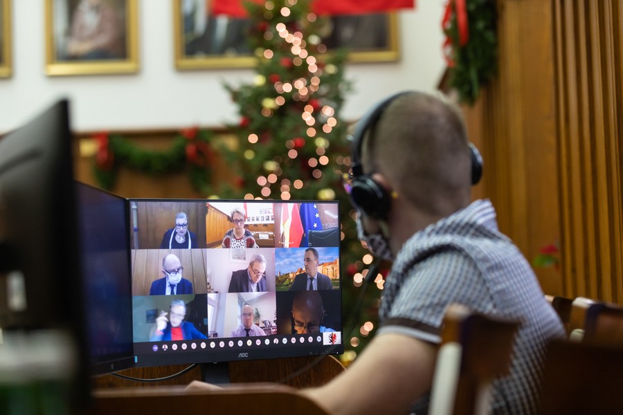 Sesja sejmiku województwa z 21 grudnia 2020 roku, fot. Mikołaj Kuras dla UMWKP