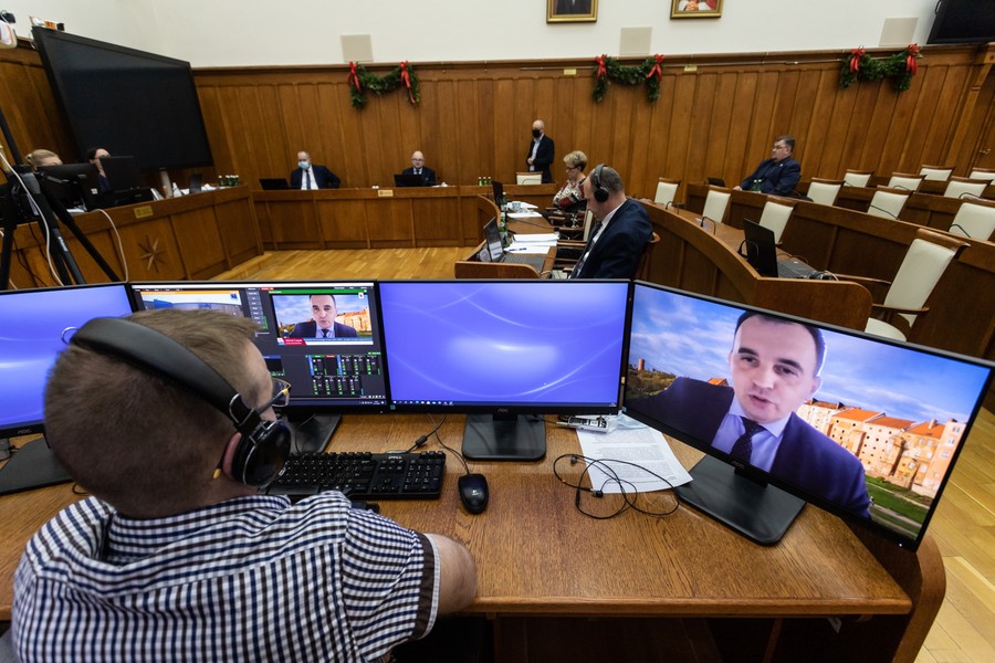 Sesja sejmiku województwa z 21 grudnia 2020 roku, fot. Mikołaj Kuras dla UMWKP