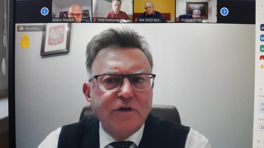 Pan Zbigniew Ostrowski - Wicemarszałek Województwa - zdalne posiedzenie Prezydium K-P WRDS