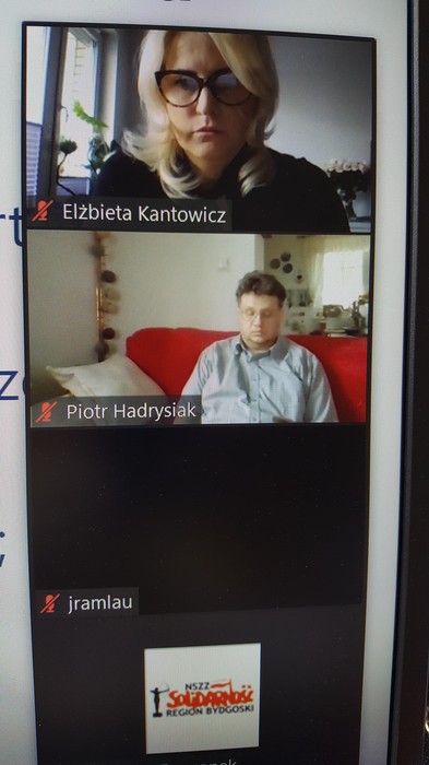 Od góry E. Kantowicz, P. Hadrysiak podczas posiedzenia Prezydium K-P WRDS, fot. Beata Wiśniewska