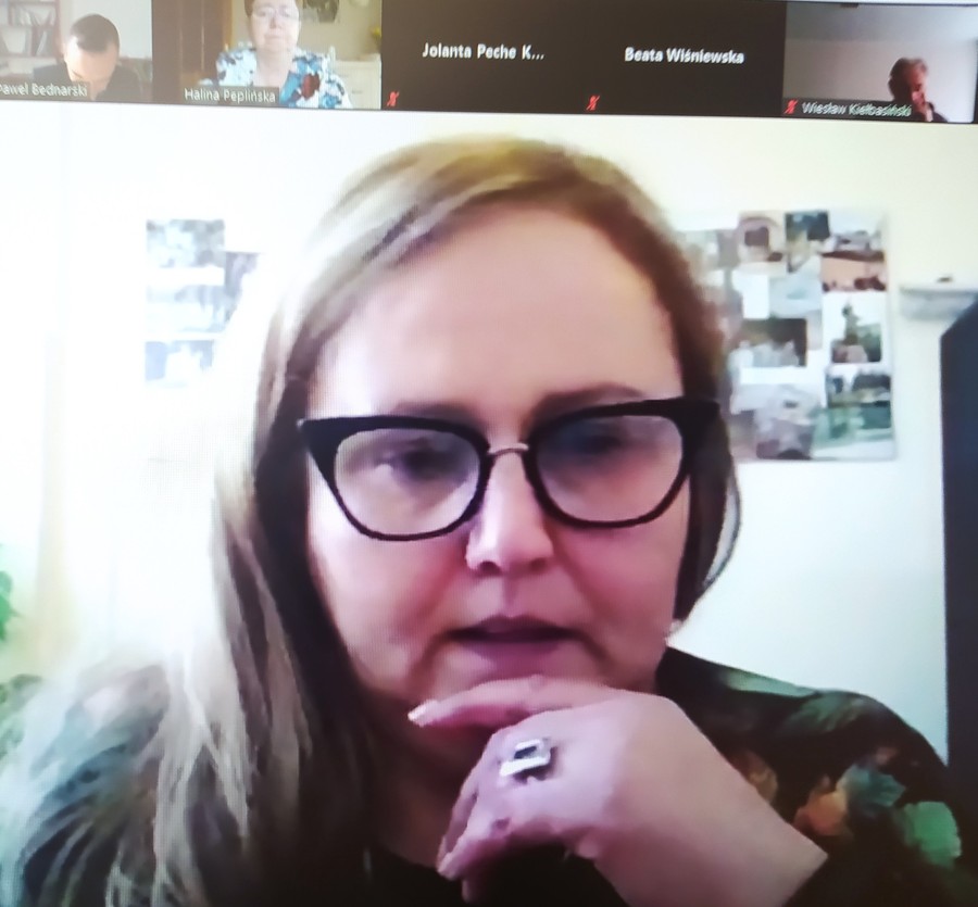 Pani Ewa Jędzura, podczas posiedzenia Zespołu ds ochrony zdrowia, fot. Jarosław Łączny