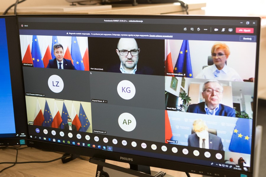 Posiedzenie KWRiST online, 27 stycznia 2021, fot. Mikołaj Kuras dla UMWKP