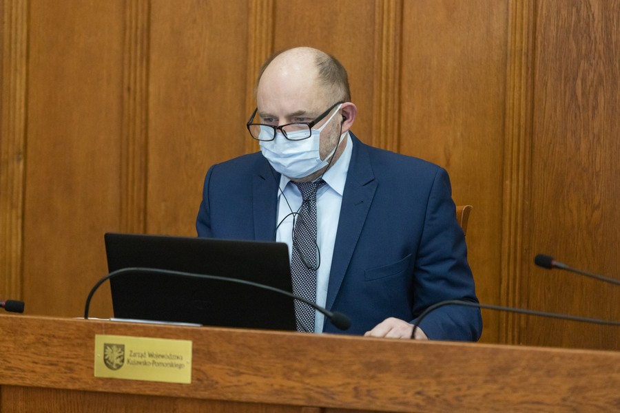 Sesja sejmiku województwa kujawsko-pomorskiego, 8 lutego 2021, fot. Mikołaj Kuras dla UMWKP
