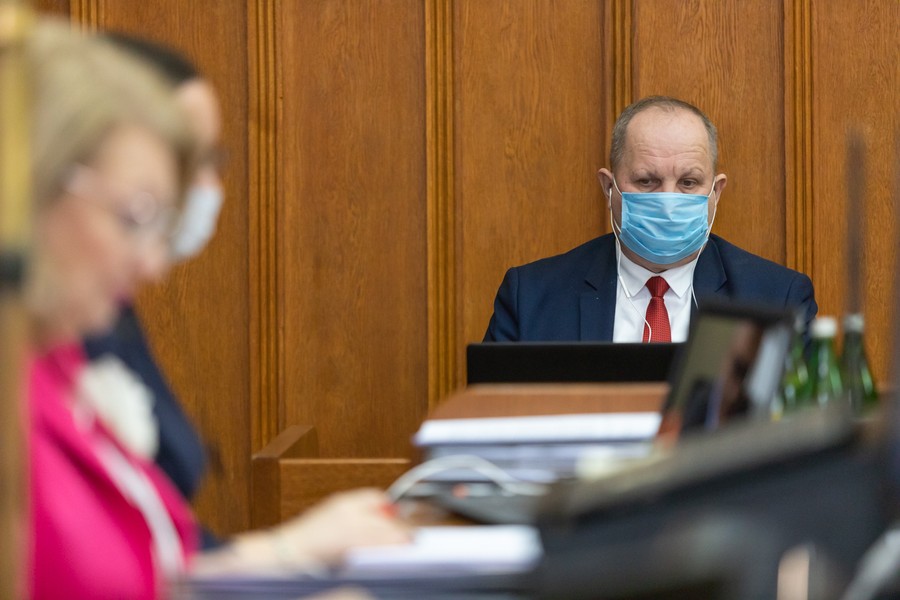 Sesja sejmiku województwa kujawsko-pomorskiego, 8 lutego 2021, fot. Mikołaj Kuras dla UMWKP