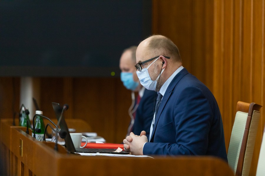 Sesja sejmiku województwa kujawsko-pomorskiego, 8 lutego 2021, fot. Mikołaj Kuras dla UMWKP