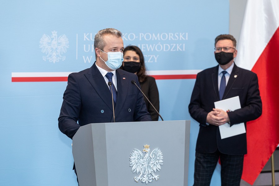 Konferencja prasowa poświęcona tegorocznym obchodom Narodowego Dnia Pamięci Żołnierzy Wyklętych, fot. Filip Kowalkowski dla UMWKP