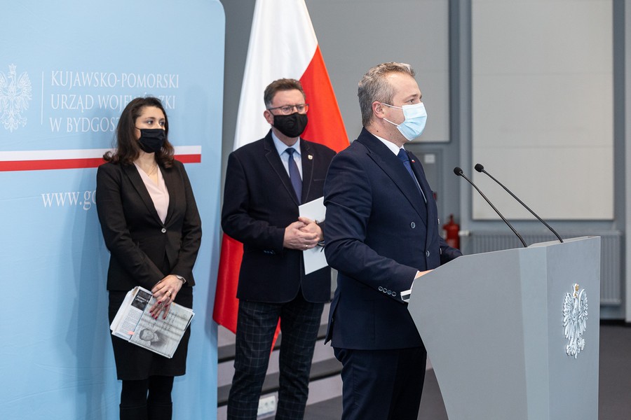 Konferencja prasowa poświęcona tegorocznym obchodom Narodowego Dnia Pamięci Żołnierzy Wyklętych, fot. Filip Kowalkowski dla UMWKP