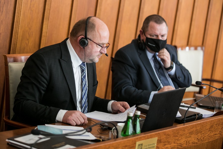 Sesja absolutoryjna sejmiku województwa, 24 maja 2021, fot. Andrzej Goiński/UMWKP