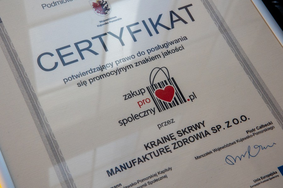 Ceremonia wręczenia wyróżnień, certyfikatów i tytułów w dziedzinie ekonomii społecznej, fot. Mikołaj Kuras dla UMWKP