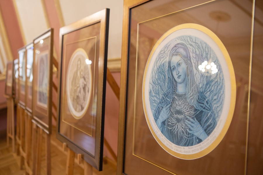 Wystawa prac Krystyny Szalewskiej-Gałdyńskiej w Pałacu Dąmbskich, fot. Mikołaj Kuras dla UMWKP