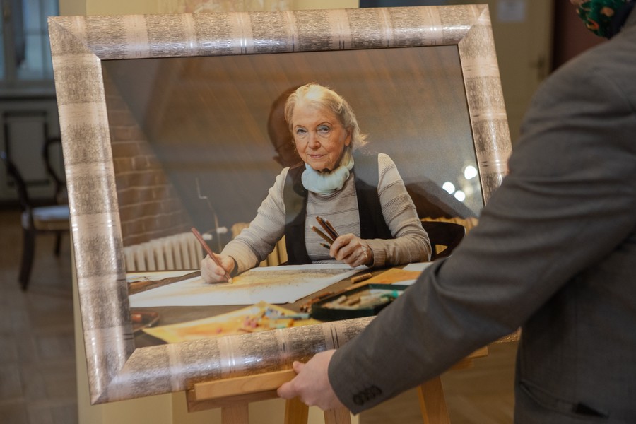 Wystawa prac Krystyny Szalewskiej-Gałdyńskiej w Pałacu Dąmbskich, fot. Mikołaj Kuras dla UMWKP