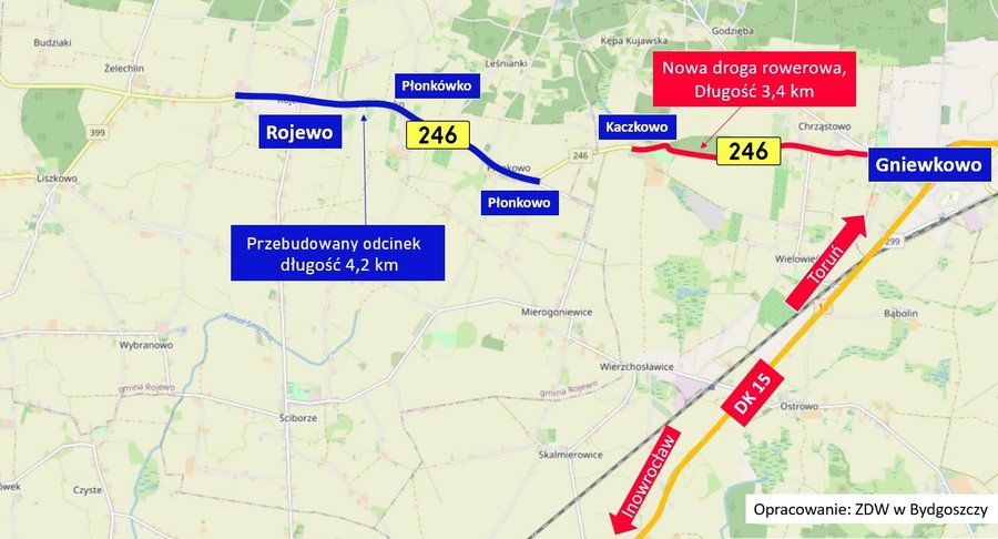 DW 246 Rojewo-Płonkowo, fot. Mikołaj Kuras dla UMWKP