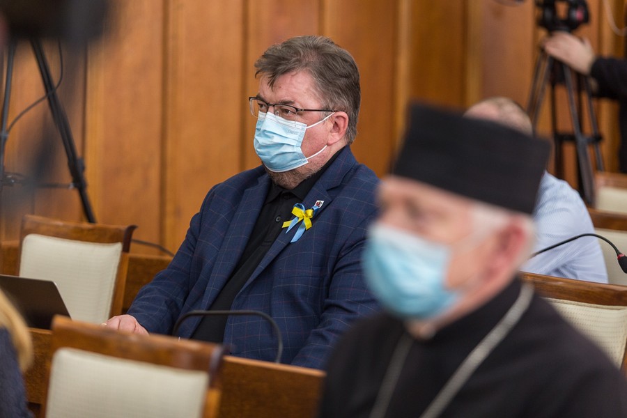 Sejmik przyjął stanowisko potępiające rosyjską agresję na Ukrainę, fot. Szymon Zdzieblo/tarantoga.pl dla UMWKP
