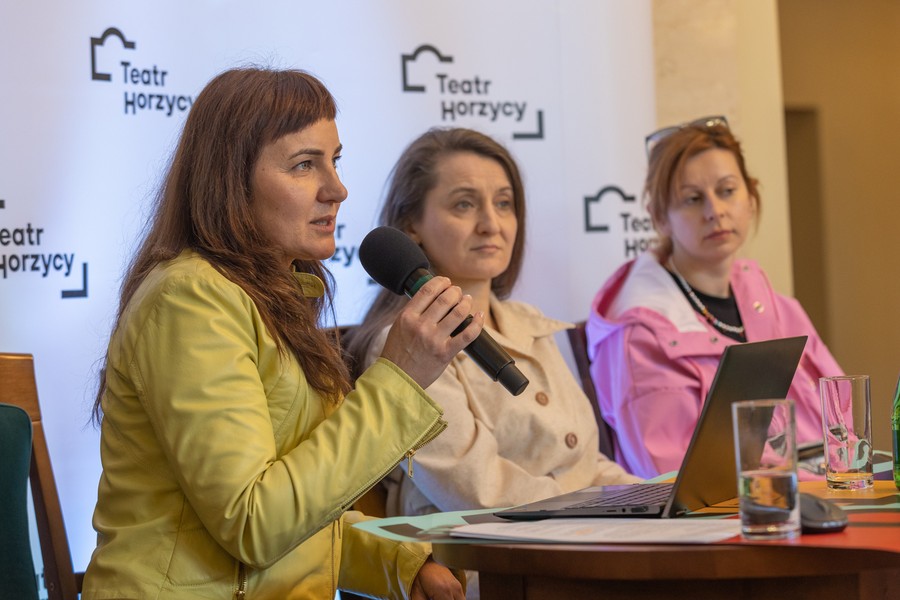 Konferencja Festiwalu Kontakt w Teatrze Horzycy w Toruniu, fot. Mikołaj Kuras dla UMWKP