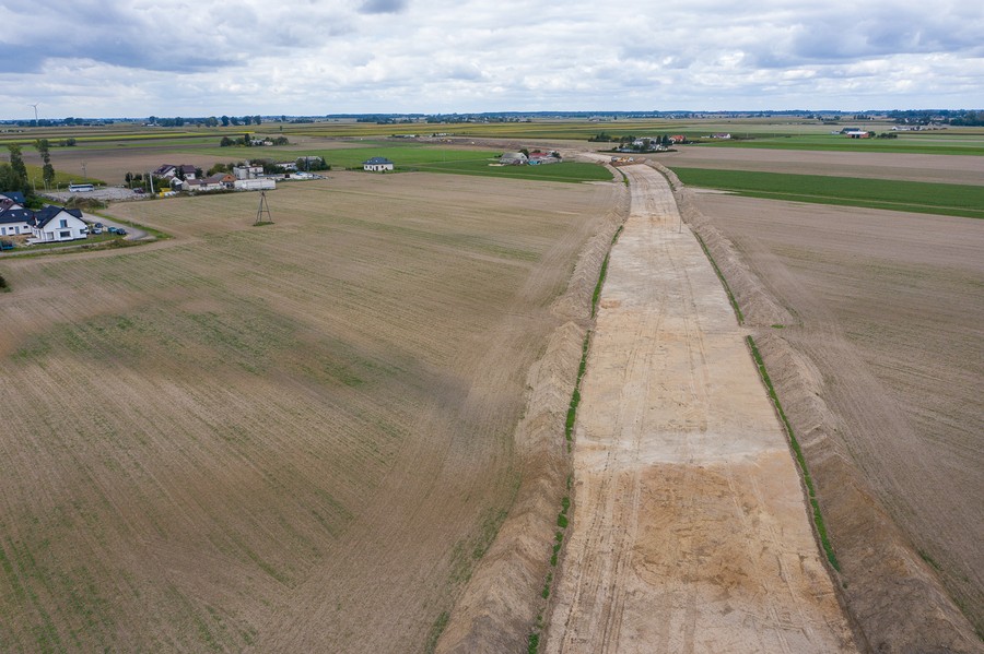 Budowa obwodnicy Lubrańca, fot. Mikołaj Kuras dla UMWKP