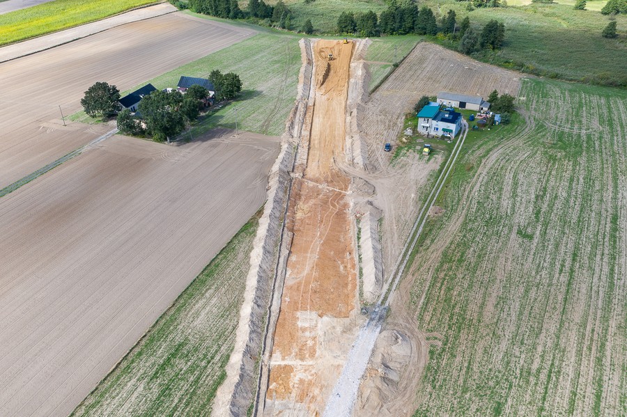 Budowa obwodnicy Lubrańca, fot. Mikołaj Kuras dla UMWKP