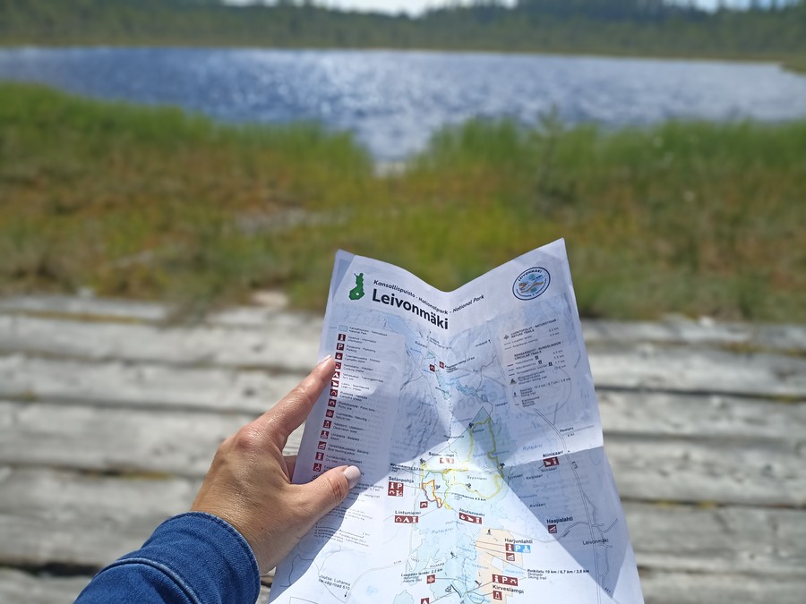 Park Narodowy Leivonmäki, mapa parku, fot Katarzyna Rzemykowska