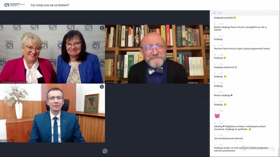 Fragment konferencji - podziękowanie dyrektora KPCEN